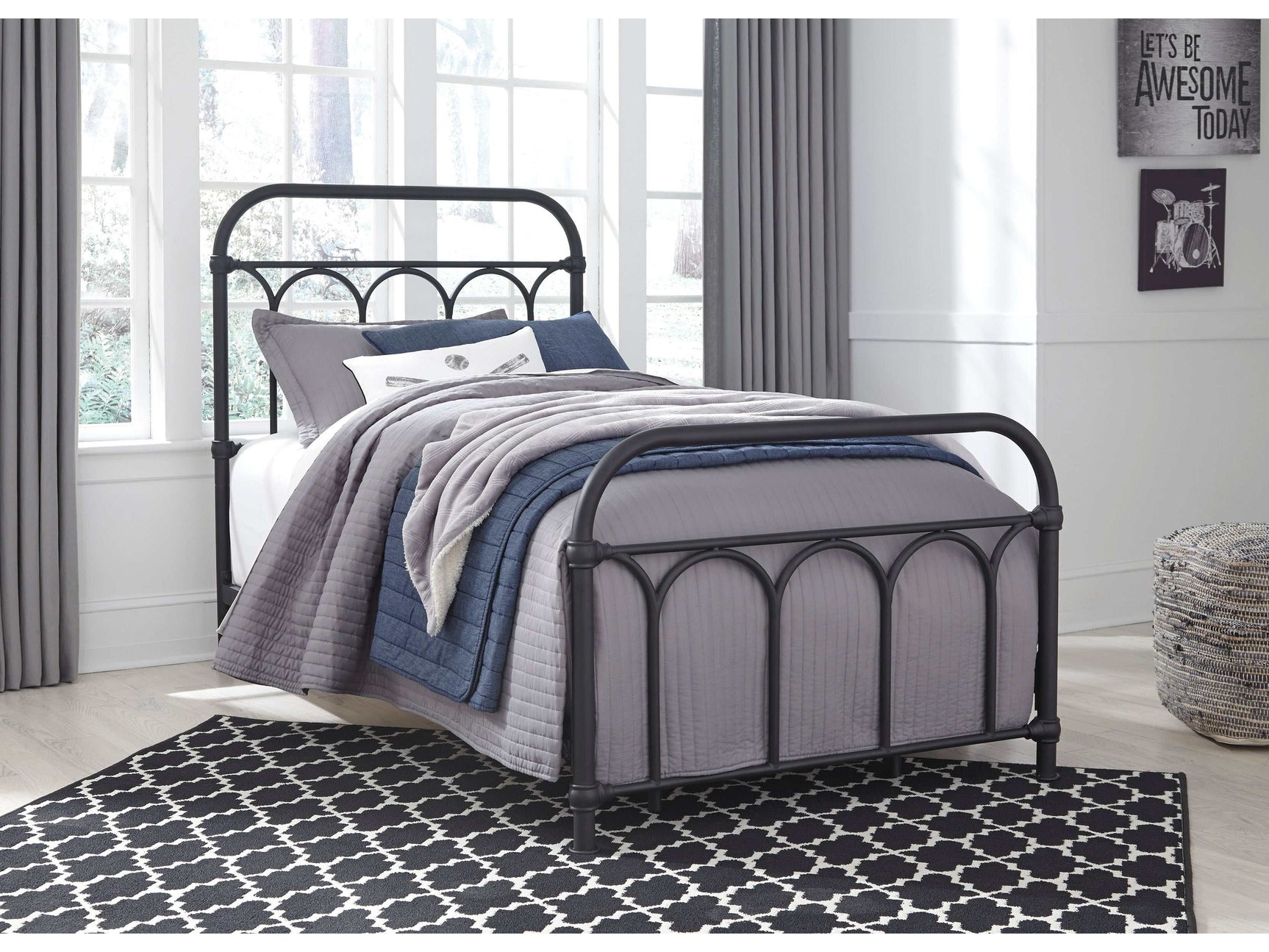 Nashburg Black Twin Metal Bed (Online Special Price) - Ornate Home