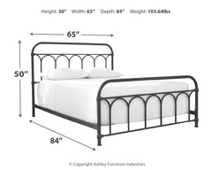 Nashburg Queen Metal Bed - Ornate Home