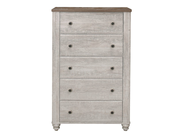 Nashville Antique White/Brown Chest - Ornate Home