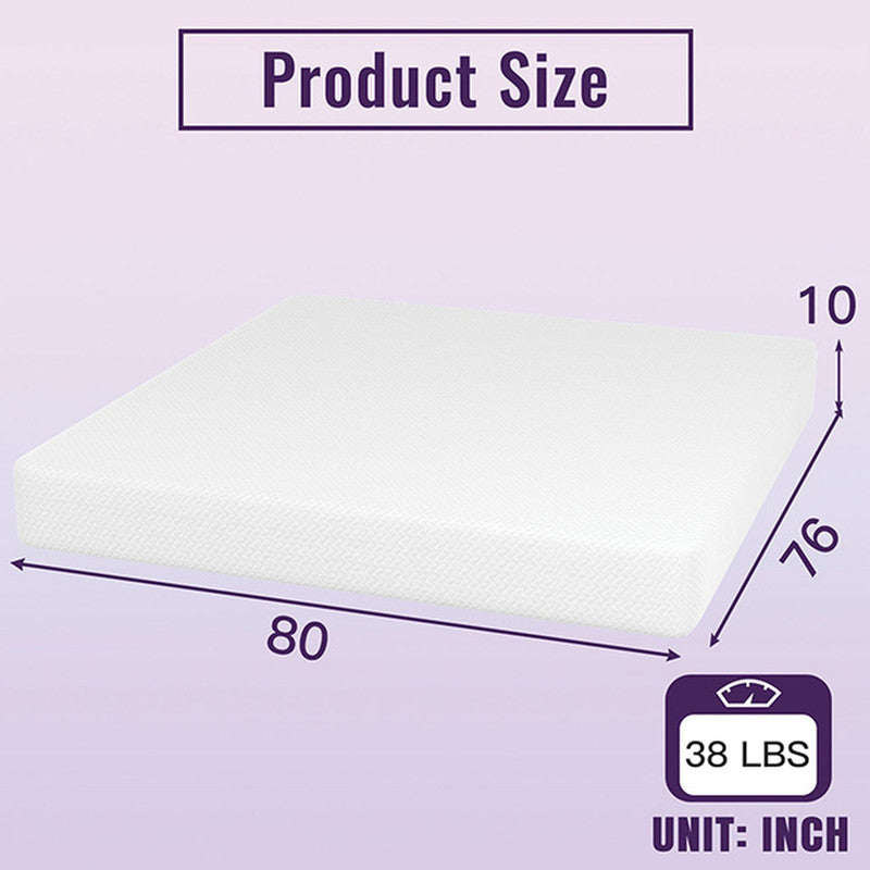 Nasturtium White 10" E.King Bamboo Charcoal Infused Memory Foam Mattress - Ornate Home