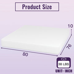 Nasturtium White 10" E.King Bamboo Charcoal Infused Memory Foam Mattress - Ornate Home