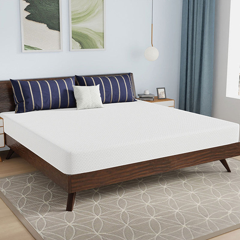 Nasturtium White 8" E.King Bamboo Charcoal Infused Memory Foam Mattress - Ornate Home