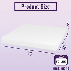 Nasturtium White 8" E.King Bamboo Charcoal Infused Memory Foam Mattress - Ornate Home