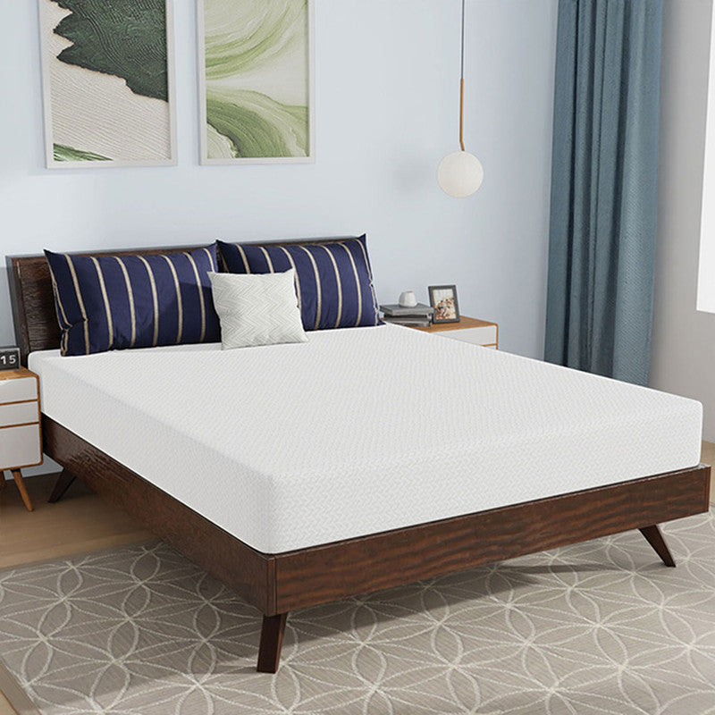 Nasturtium White 8" Queen Bamboo Charcoal Infused Memory Foam Mattress - Ornate Home