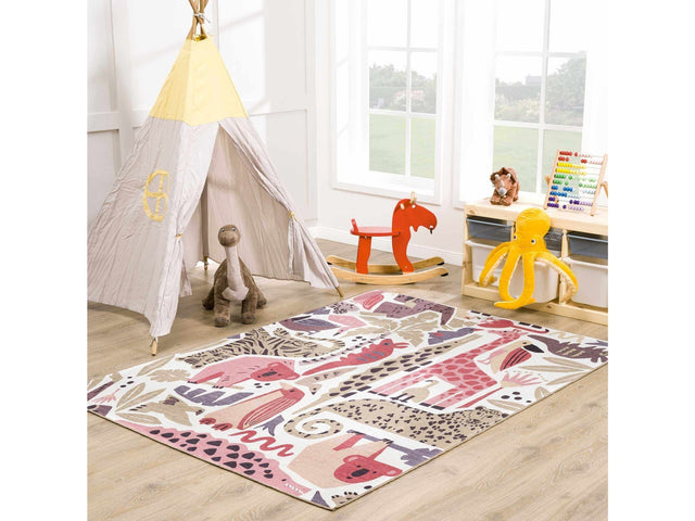 Natal Animal Print Washable Kids Rug - Ornate Home