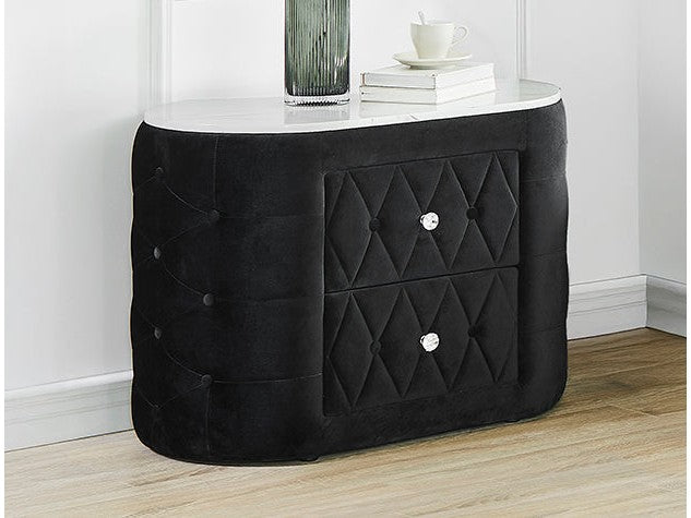 Natalia Black Nightstand - Ornate Home