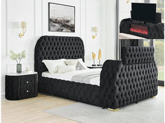 Natalia Black Queen Headboard  5115BK-Q-HB - Ornate Home