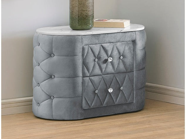 Natalia Gray Nightstand - Ornate Home