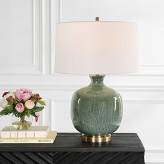Nataly Aged Green Table Lamp - Ornate Home