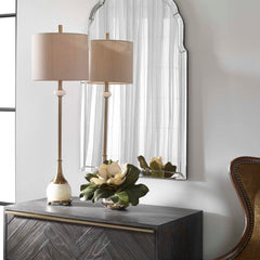 Natania Plated Brass Buffet Lamp - Ornate Home