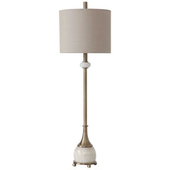 Natania Plated Brass Buffet Lamp - Ornate Home
