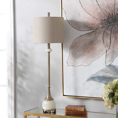 Natania Plated Brass Buffet Lamp - Ornate Home