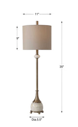 Natania Plated Brass Buffet Lamp - Ornate Home