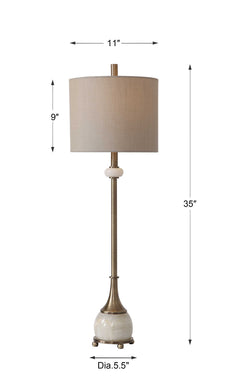 Natania Plated Brass Buffet Lamp - Ornate Home