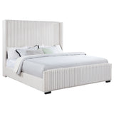 Natasha Cream California King Upholstered Wingback Bed - Ornate Home