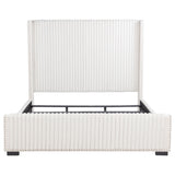 Natasha Cream Eastern King Upholstered Wingback Bed - Ornate Home