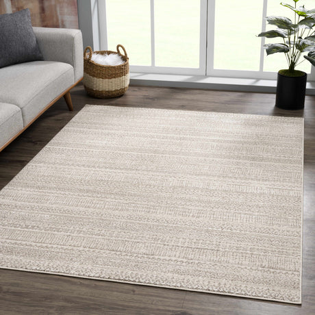 Nate Beige Tribal High Pile Carpet - Ornate Home
