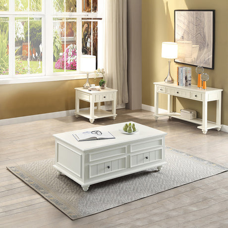 Natesa White Washed Coffee Table - Ornate Home