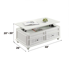 Natesa White Washed Coffee Table - Ornate Home