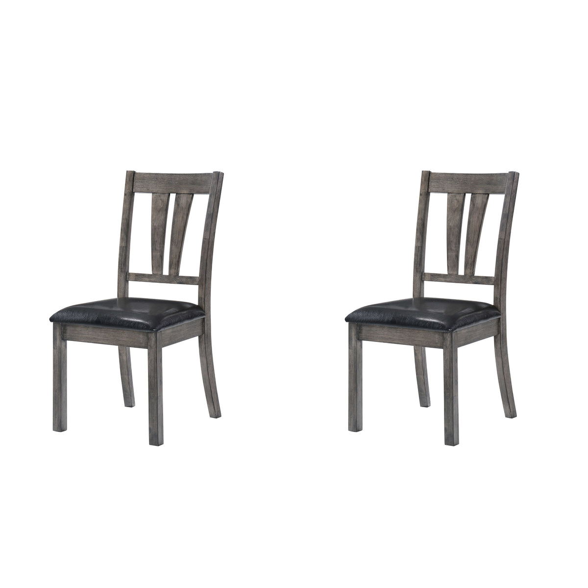 Nathan Grey Oak Fan Back Chair with PU Seat (Set of 2)