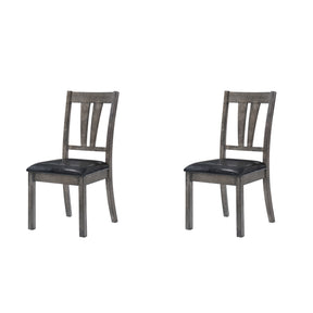 Nathan Grey Oak Fan Back Chair with PU Seat (Set of 2)