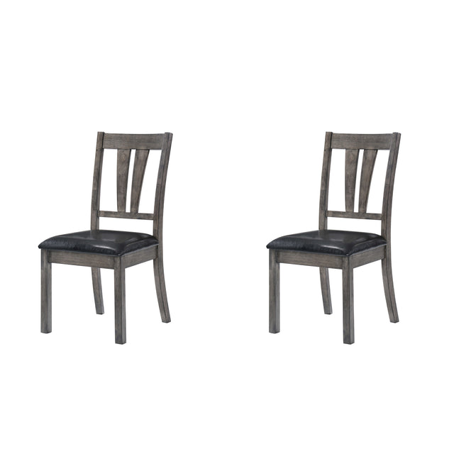 Nathan Grey Oak Fan Back Chair with PU Seat (Set of 2)