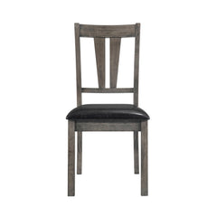 Nathan Grey Oak Fan Back Chair with PU Seat (Set of 2)