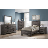 Nathan Rustic Grey 3-Piece Youth Twin Panel Bedroom Set - Ornate Home