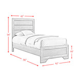Nathan Rustic Grey 3-Piece Youth Twin Panel Bedroom Set - Ornate Home