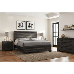 Nathan Rustic Grey 4-Piece King Bedroom Set with 2 Nightstands & Dresser - Ornate Home