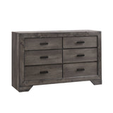 Nathan Rustic Grey 4-Piece King Bedroom Set with 2 Nightstands & Dresser - Ornate Home