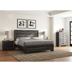 Nathan Rustic Grey 4-Piece Queen Bedroom Set with 2 Nightstands & Chest - Ornate Home