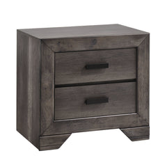 Nathan Rustic Grey 4-Piece Queen Bedroom Set with 2 Nightstands & Chest - Ornate Home
