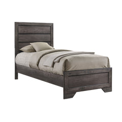 Nathan Rustic Grey 5-Piece Youth Twin Panel Bedroom Set - Ornate Home