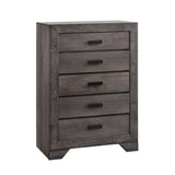 Nathan Rustic Grey 6-Piece King Panel Bedroom Set - Ornate Home