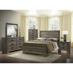 Nathan Rustic Grey 6-Piece Queen Panel Bedroom Set - Ornate Home