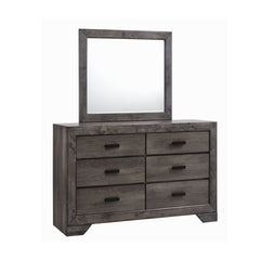 Nathan Rustic Grey 6-Piece Queen Panel Bedroom Set - Ornate Home