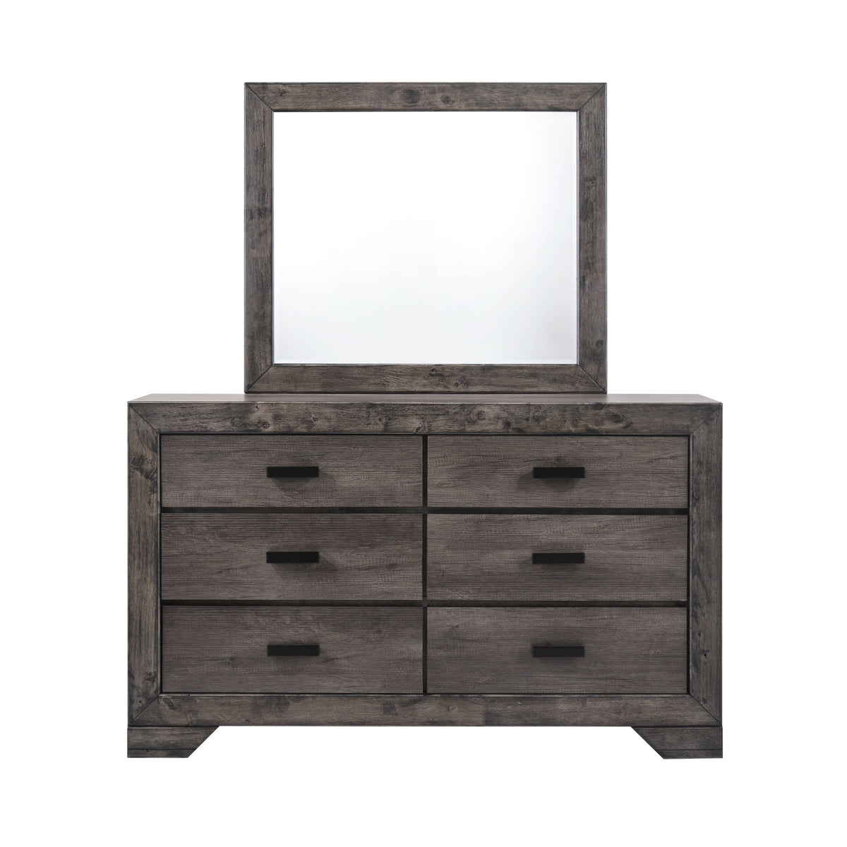 Nathan Rustic Grey Dresser & Mirror Set - Ornate Home
