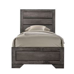 Nathan Rustic Grey Youth Twin Panel Bed - Ornate Home