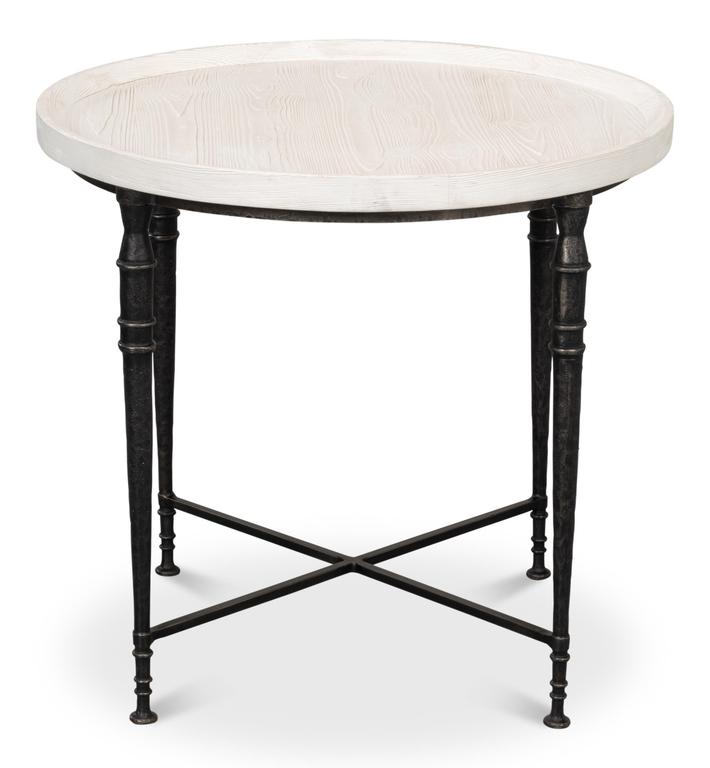 Nathaniel Elegance White Side Table - Ornate Home