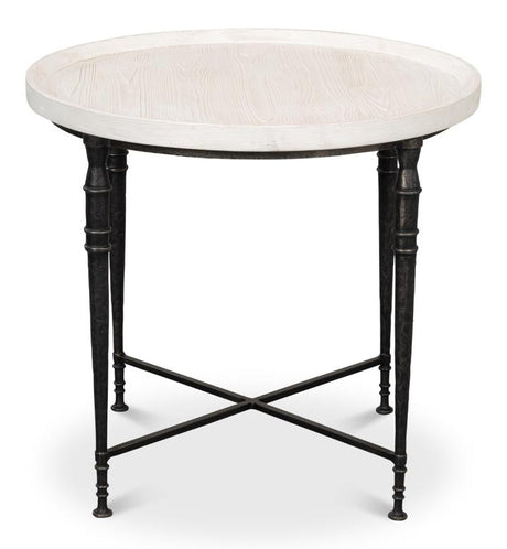 Nathaniel Elegance White Side Table - Ornate Home