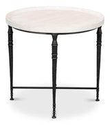 Nathaniel Elegance White Side Table - Ornate Home