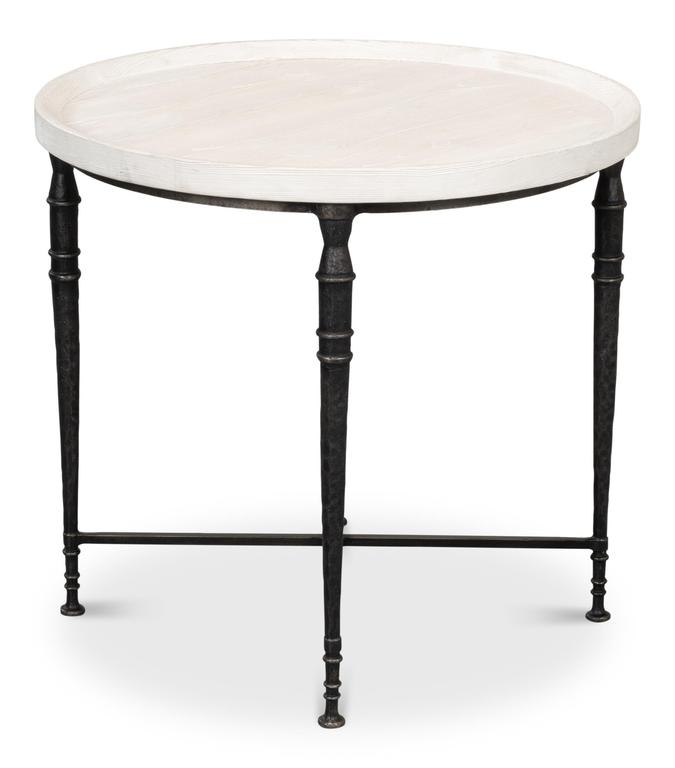 Nathaniel Elegance White Side Table - Ornate Home