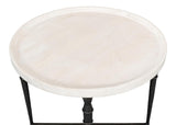 Nathaniel Elegance White Side Table - Ornate Home