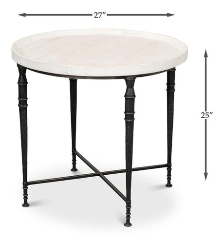 Nathaniel Elegance White Side Table - Ornate Home