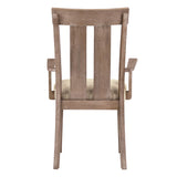 Nathaniel Fabric & Maple Arm Chair , Slatted Back - Ornate Home