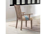 Nathaniel Fabric & Maple Arm Chair , Slatted Back - Ornate Home