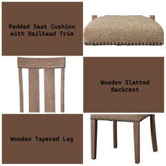 Nathaniel Fabric & Maple Side Chair , Slatted Back - Ornate Home