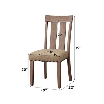 Nathaniel Fabric & Maple Side Chair , Slatted Back - Ornate Home