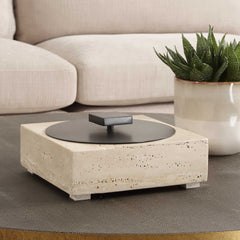 Natural Luxe Bronze/Brown Travertine Box - Ornate Home